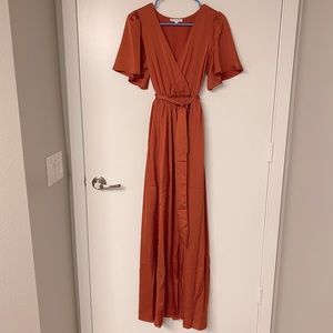 Rust wrap style dress